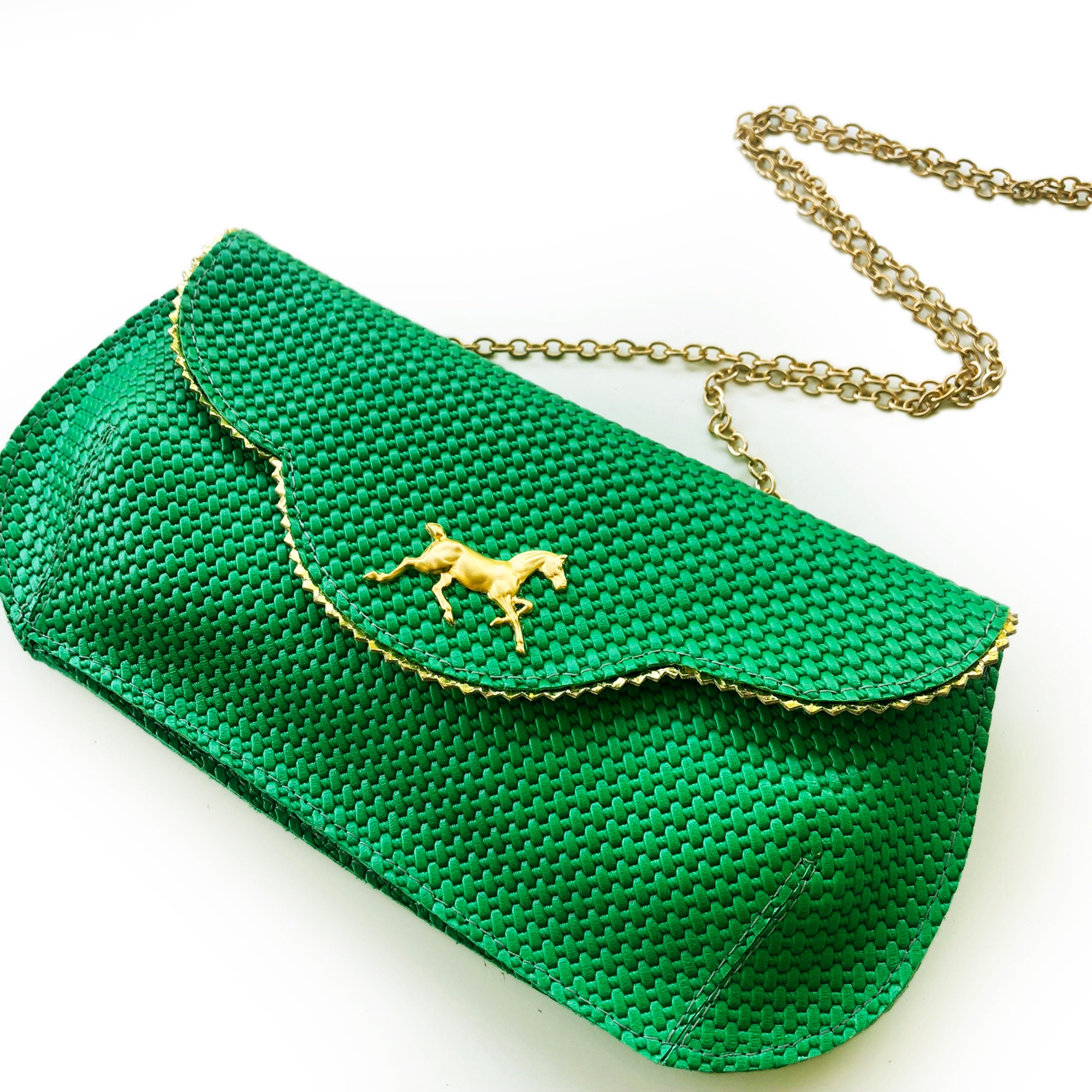 Hermès Evercolor Calvi Pouch MM - Green Clutches, Handbags