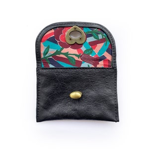 mini Black wallet with heart lock