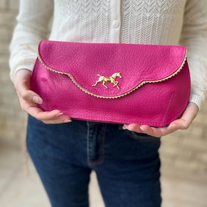 Pochette rose fuchsia Kentucky Derby, sac de soirée fuchsia, sac royal ascot, cadeau pour femme, pochette rose