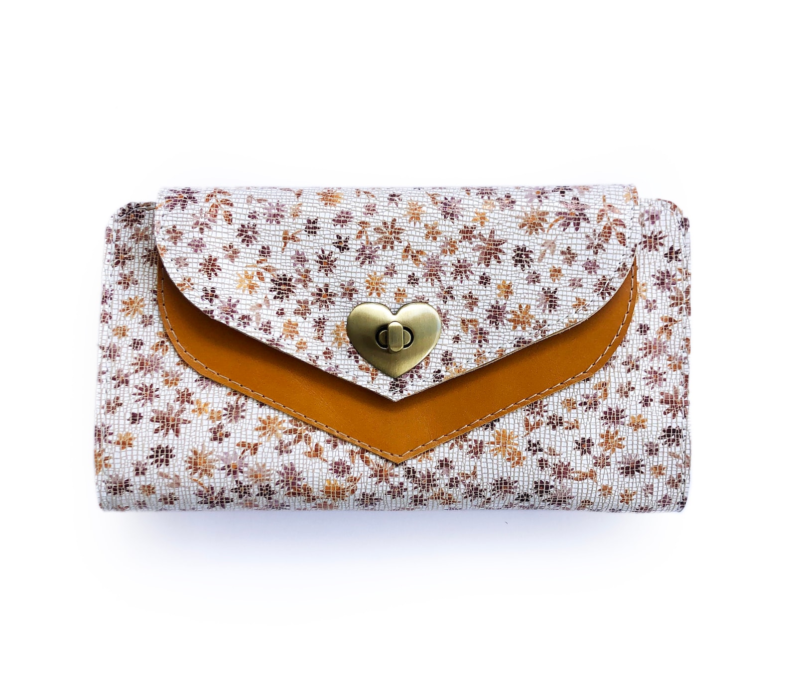 Floral Leather Wallet, Vintage Style Wallet for Women, Women's Leather