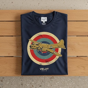 Vintage B-17 Bomber T-Shirt, Military Aircraft Graphic Tee, Retro Airplane Design, WWII Aviation Shirt, History Buff Gift, Crew Neck Top