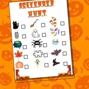 Printable Halloween Scavenger Hunt Game for Kids  (Digital Download)