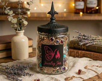 Mystery Jewelry Jar, Gothic Witchy Accessories