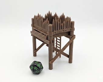 Wooden Watchtower, with Working Hatch - Tabletop Scenery