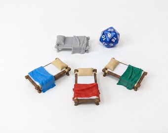 STL file - DnD Sleeping Cot – Miniature Bed Terrain (28mm/32mm)