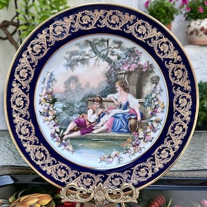 25cm - Collectible plate in Limoges porcelain, France / gift idea
