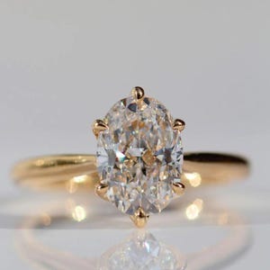 Oval Cut Moissanite Solitaire Ring, Oval Engagement Rings, Promise Ring, Proposal Ring, Oval Moissanite Diamond Ring, Rings For Women Gift