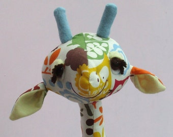 Gemini soft toy giraffe sewing pattern.  Completed height 18" 45cm.  Printed pattern
