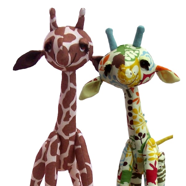 Gemini soft toy digital giraffe sewing pattern PDF download