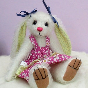 Sasha bunny rabbit sewing pattern.  Printed tutorial style pattern