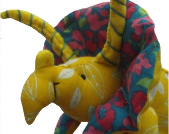 Triceratops digital dinosaur soft toy sewing pattern  pdf download