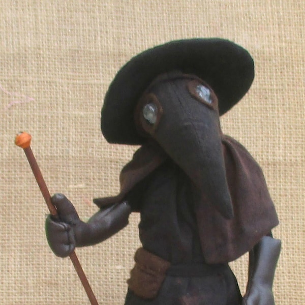 Plague doctor cloth doll sewing pattern