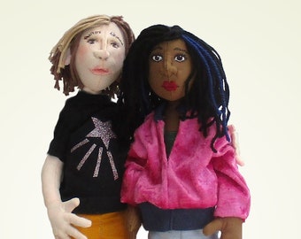Jesse and Lucille digital cloth doll sewing pattern  PDF soft toy download
