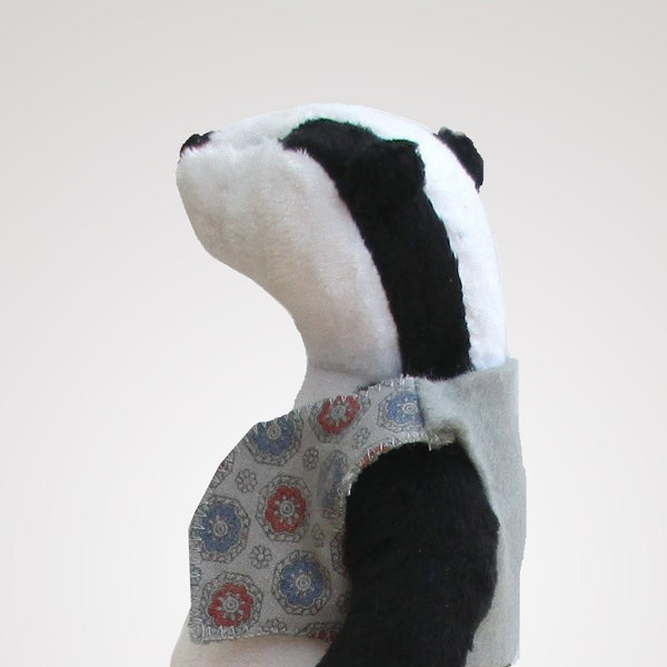 Badger PDF sewing pattern.  Instruction booklet. Makes 9 inch high soft toy