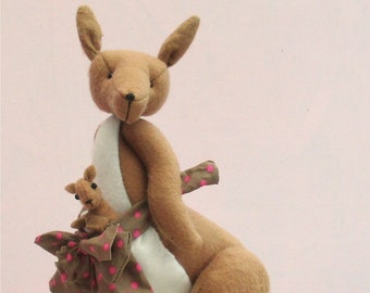 Hop and Skip digital kangaroo sewing pattern soft toy PDF download