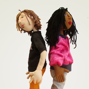 Jesse and Lucille cloth doll sewing pattern.  Instructions for both dolls and clothing.