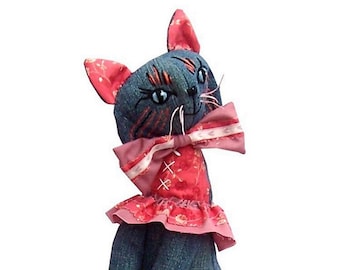 Raggedy Patch cat digital sewing pattern PDF