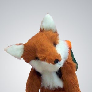 Foxy soft toy sewing pattern 18&quot; tall pattern includes small back pack