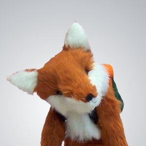 Foxy soft toy sewing pattern to make this charming fox 18" tall pattern includes small back pack