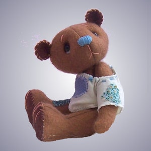 Toffee bear digital soft toy sewing pattern pdf download