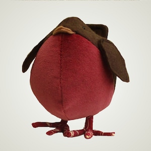 Boss Robin soft toy sewing pattern.  Festive decorative robin Printed pattern