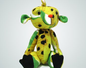 Dragon digital sewing pattern PDF download makes 7" fabric soft toy dragon  (17cm)