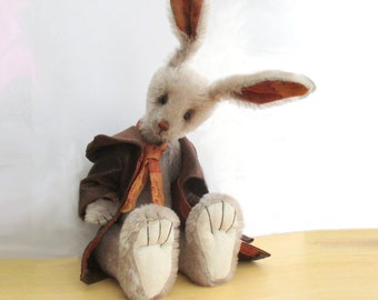 Mr Mortimer Hare soft toy sewing pattern. Makes 10" dressed rabbit