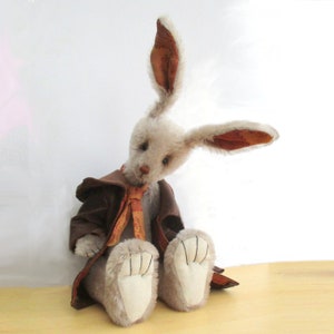 Mr Mortimer Hare soft toy sewing pattern. Makes 10" dressed rabbit