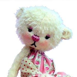 Megan-Lou teddy bear soft toy sewing pattern.   Printed