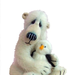 Nanuk polar bear soft toy teddy bear sewing pattern. Printed teddy bear pattern