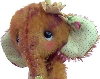 Magnolia soft toy elephant sewing pattern.  Printed pattern