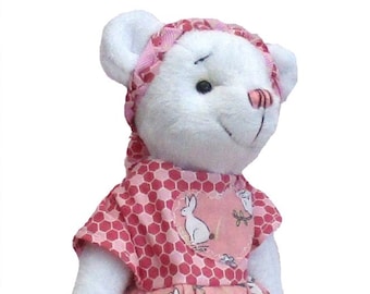 Phoebe soft toy teddy bear digital sewing pattern - 9"