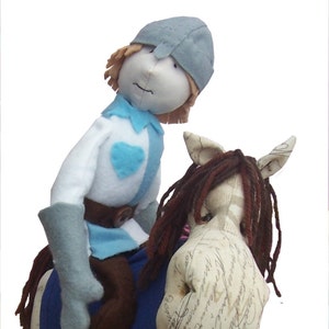 Sir Cloth knight and horse soft toy digital sewing patterns Two patterns pdf download