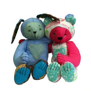 Teddy Bear & Rabbit Sewing Pattern: 12-inch Keepsake Softies (PDF)
