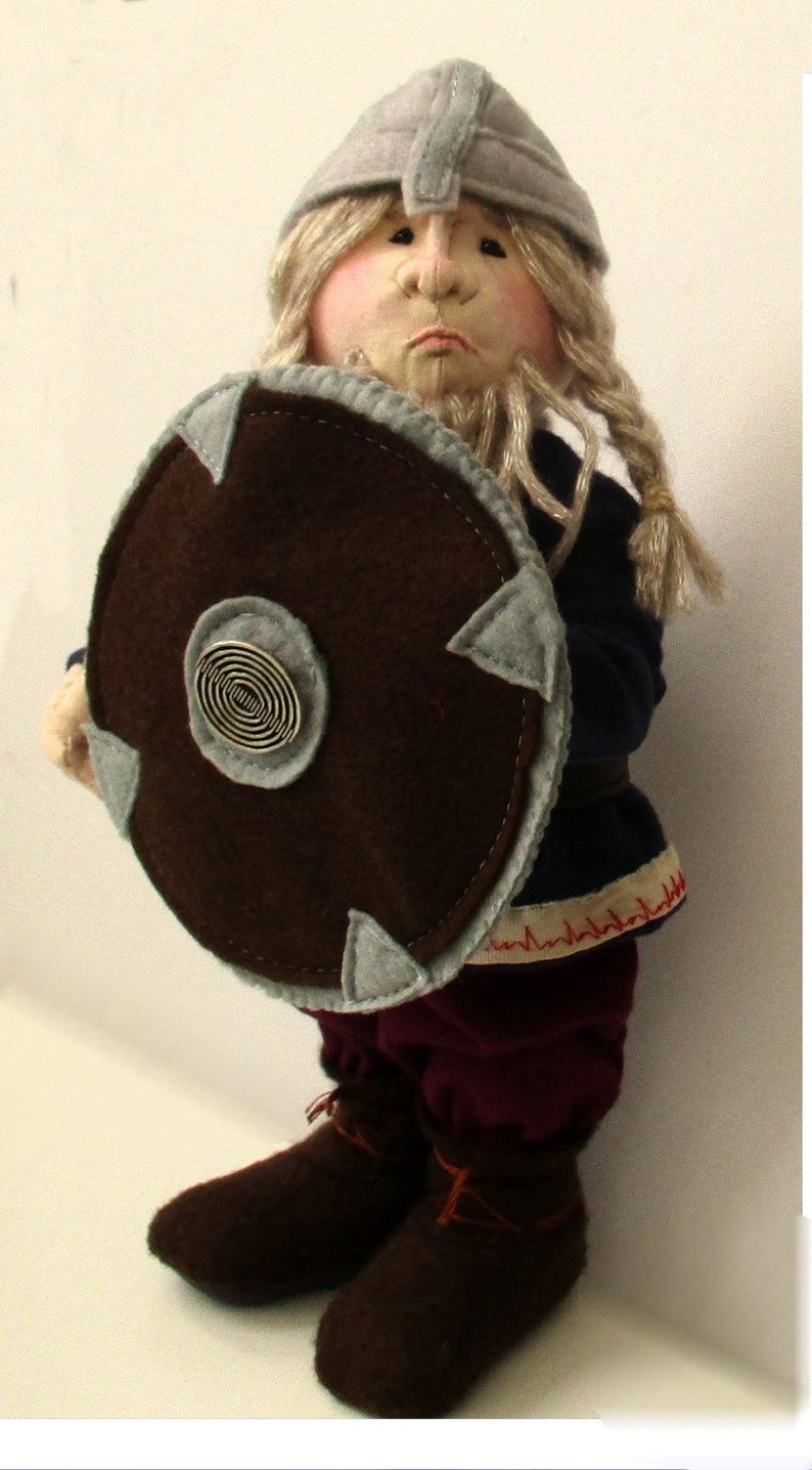 Halvard soft toy cloth doll viking warrior sewing pattern Etsy