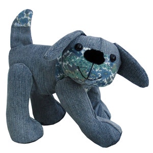 Denim Dog digital soft toy sewing pattern to recycle denims PDF download image 3