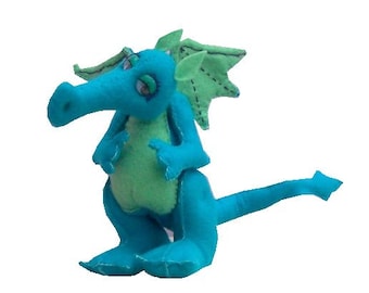 Gustav soft toy dragon sewing pattern   PDF download