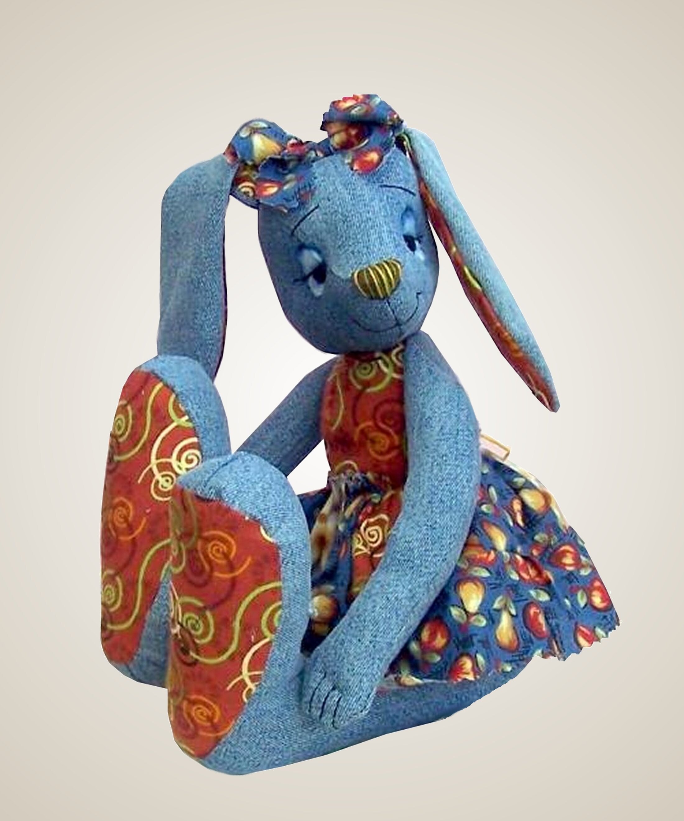 Raggedy Rabbit Soft Toy Bunny Sewing Pattern PDF Download. Recycle ...