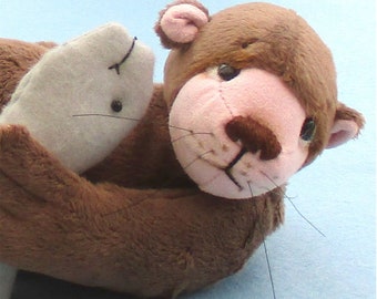 Otis otter soft toy digital sewing pattern    PDF download