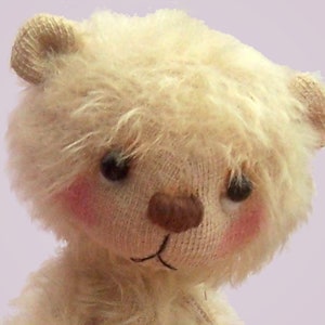 Bunty bear soft toy sewing pattern.   Makes little 6 inch bear.