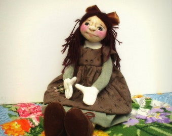Sally Urchin cloth doll digital sewing pattern  PDF soft toy download