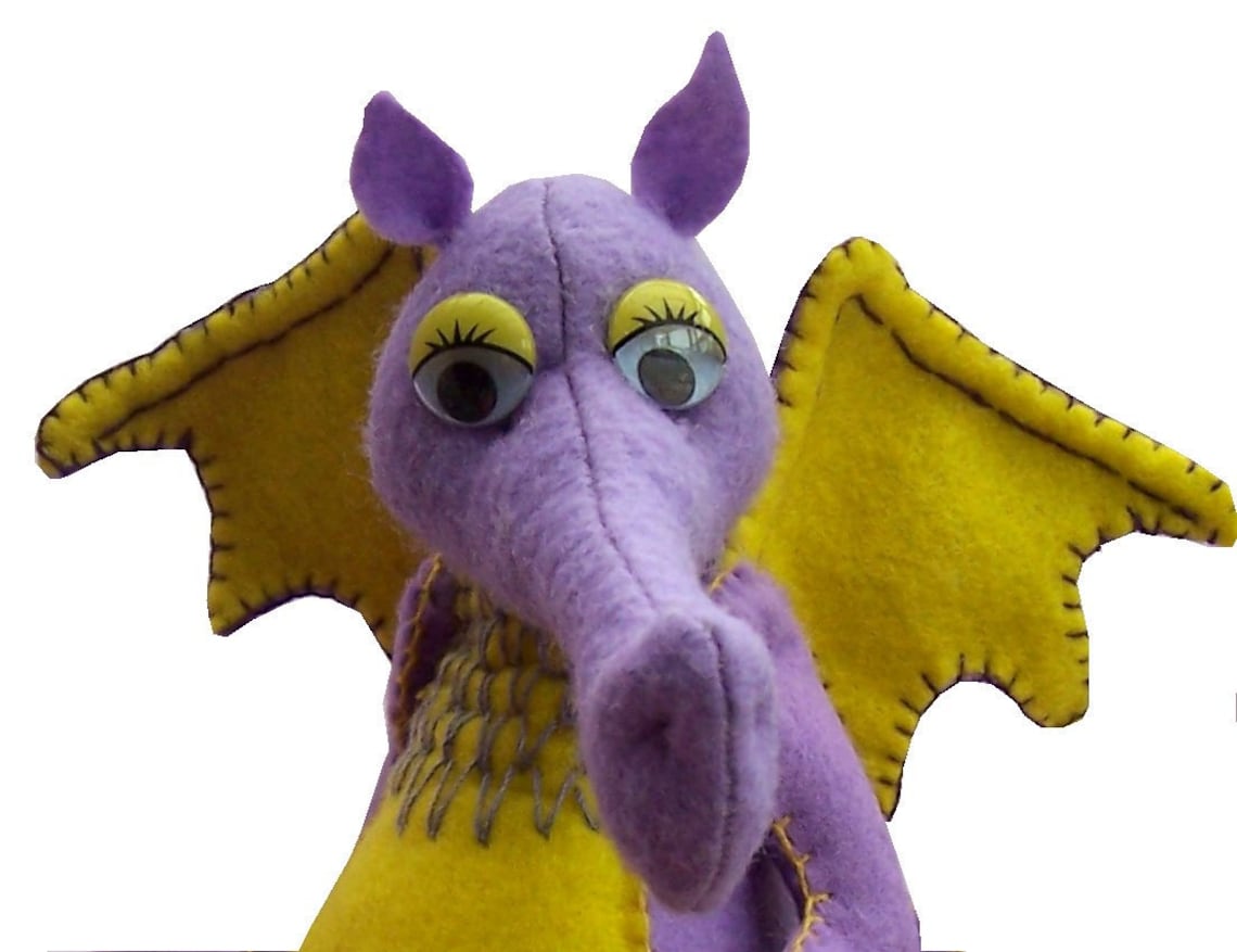 Gustav Soft Toy Felt Dragon Sewing Kit. Completed Height 8 Etsy