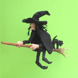 Mistress Cackle witch digital cloth doll sewing pattern pdf download