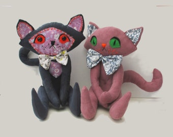 Threads kitten soft toy sewing pattern PDF  12" cat  (30cm)