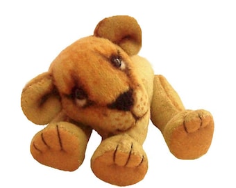 Lion cub soft toy digital sewing pattern PDF