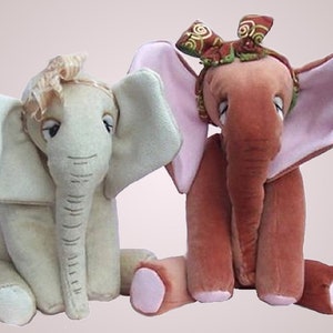 Abigail elephant digital soft toy sewing pattern PDF