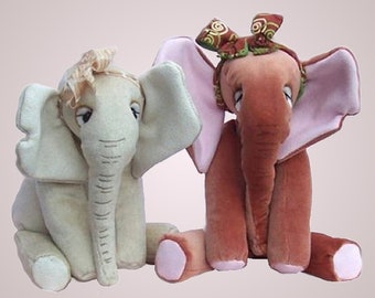 Abigail elephant digital soft toy sewing pattern PDF