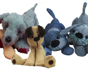 Puppy dog soft toy sewing patterns.   Pack of three PDF download