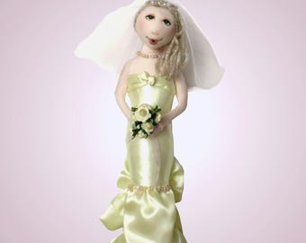 Cloth doll pdf sewing pattern to make bride doll