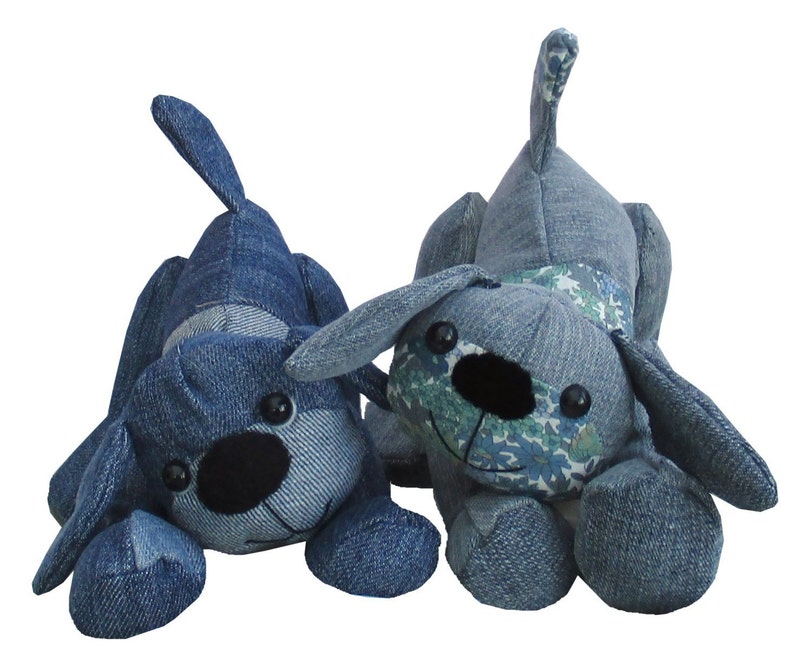 Denim Dog digital soft toy sewing pattern to recycle denims PDF download image 4